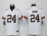 Women Nike Cleveland Browns 24 Chubb White Vapor Limited Jersey,baseball caps,new era cap wholesale,wholesale hats